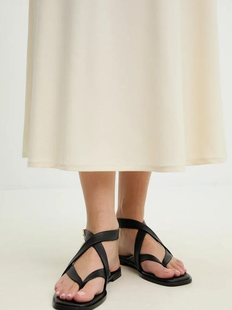 Answear.LAB sandały skórzane damskie kolor czarny