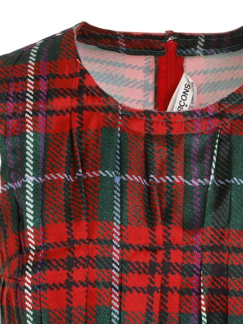 Comme Des Garçons pleated plaid vest - Red