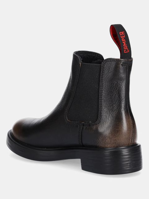 Camper sztyblety skórzane Dean damskie kolor czarny na płaskim obcasie K400761-009 - zdjęcie produktu nr 2