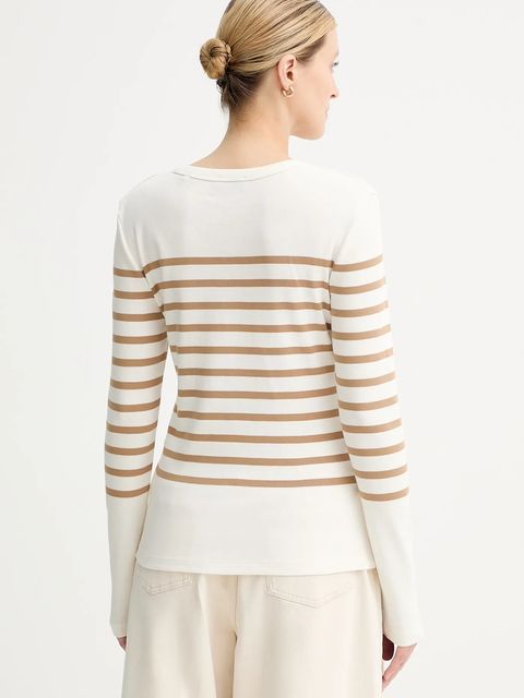 Marc O'Polo longsleeve bawełniany kolor beżowy 508207452151