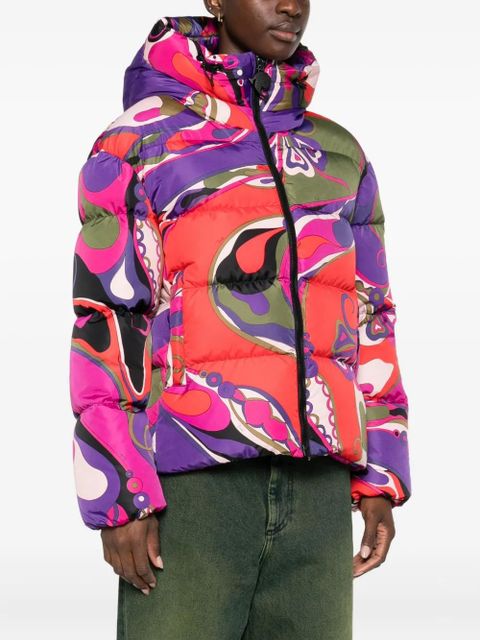 PUCCI abstract-print puffer jacket - Purple