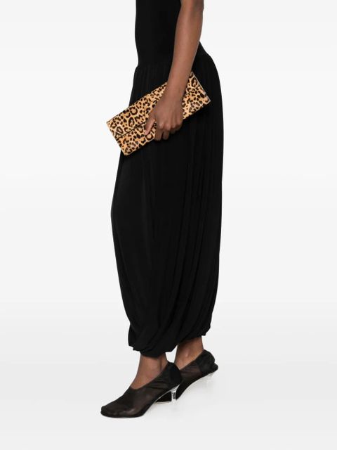 Aquazzura leopard-print ring-detail clutch - Brown - zdjęcie produktu nr 2