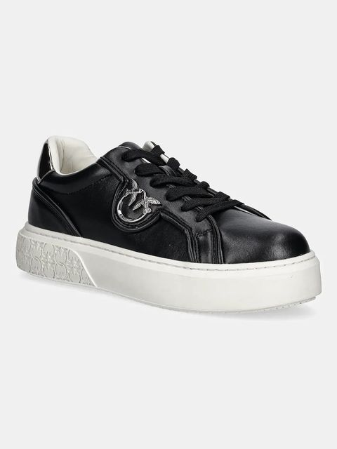 Pinko sneakersy skórzane Yoko 06 damskie kolor czarny SS0041P087Z99 - zdjęcie produktu nr 1
