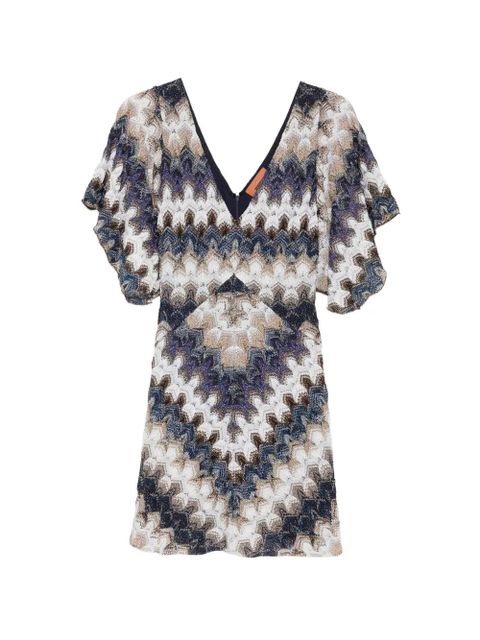 Missoni V-neck chevron mini dress - White - zdjęcie produktu nr 1