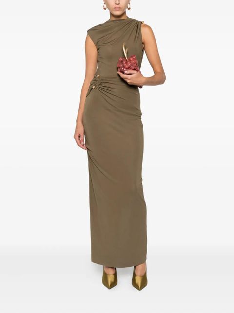 Cult Gaia Izola draped button maxi dress - Green - zdjęcie produktu nr 2