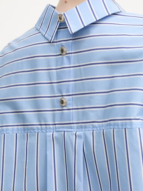 Marc Aurel koszula damska kolor niebieski relaxed z kołnierzykiem klasycznym 6277-2000-24780