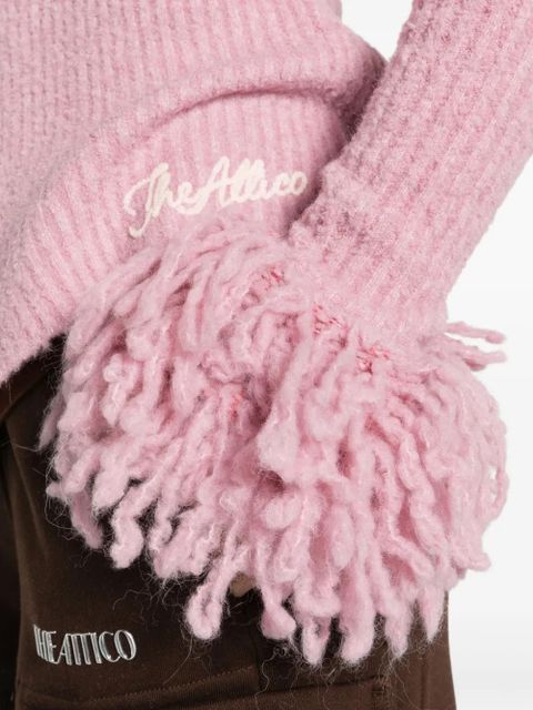 The Attico cable-knit cardigan - Pink