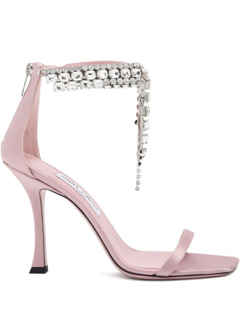 Jimmy Choo 100mm Verity Strass satin sandals - Pink - zdjęcie produktu nr 1