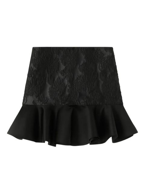 GANNI floral ruffled mini skirt - Black - zdjęcie produktu nr 1