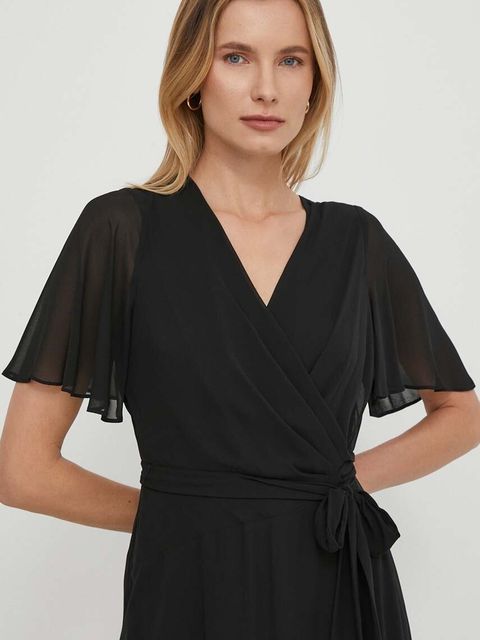 Lauren Ralph Lauren sukienka kolor czarny midi rozkloszowana 250909381 - zdjęcie produktu nr 1