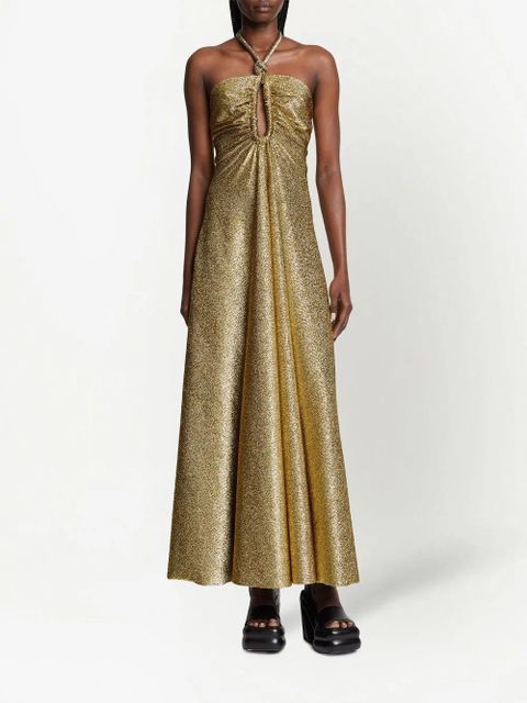 Proenza Schouler metallic-effect jersey halterneck dress - Gold - zdjęcie produktu nr 2