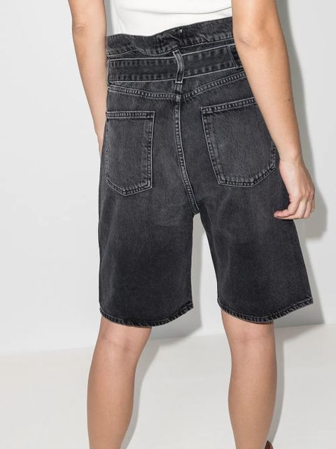 AGOLDE Reworked '90s belted denim shorts - Black