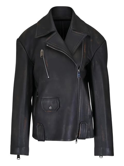 KHAITE Catalina zip calf leather jacket - Black - zdjęcie produktu nr 1