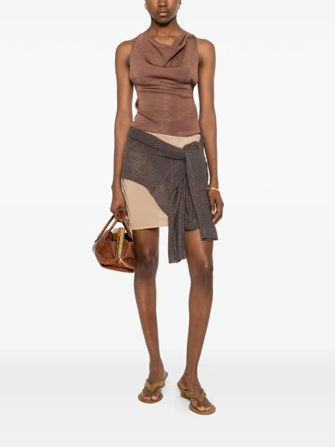 Isa Boulder strapless layered top - Brown - zdjęcie produktu nr 2