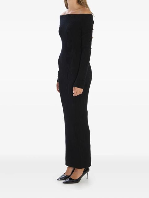 Max Mara ribbed off-shoulder maxi dress - Black