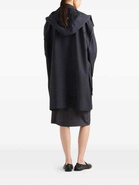 Prada single-breasted kid mohair and re-nylon coat - Blue