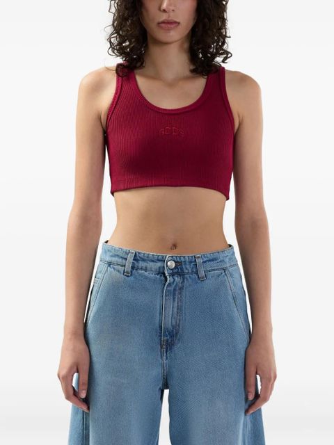 GCDS logo-embroidered tank top