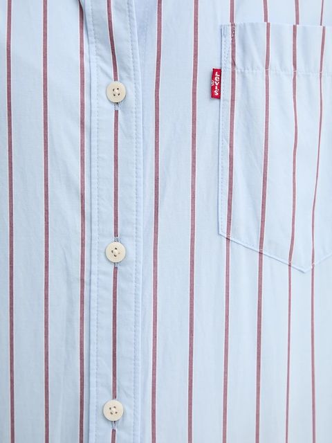 Levi's koszula bawełniana damska kolor niebieski relaxed z kołnierzykiem klasycznym 001HM