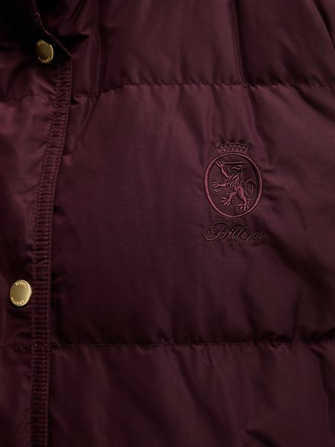 Tommy Hilfiger bezrękawnik puchowy kolor bordowy przejściowy WW0WW46545