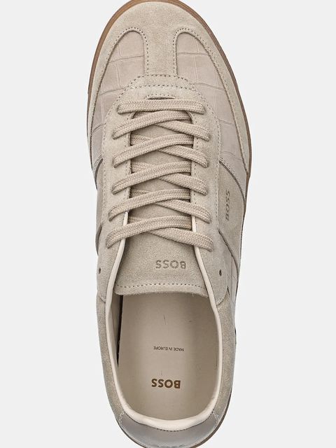 BOSS sneakersy zamszowe Brenta damskie kolor beżowy 50547825