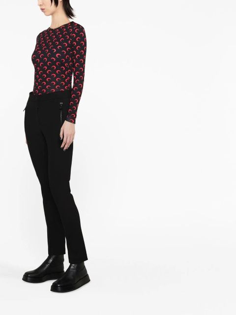 Moncler Grenoble logo-patch high-waisted trousers - Black