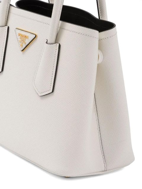 Prada Double Saffiano leather tote bag - White