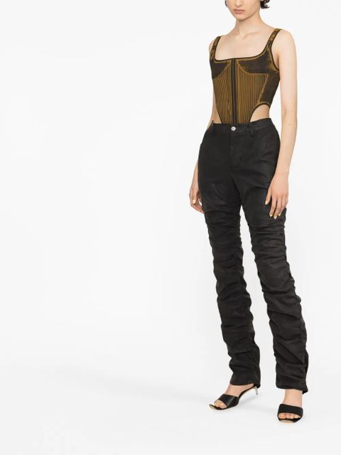 MISBHV ruched vegan leather trousers - Grey - zdjęcie produktu nr 2