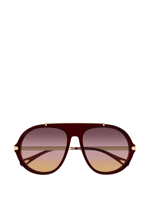 Chloé Eyewear oversized-frame gradient-lens sunglasses - Brown - zdjęcie produktu nr 2