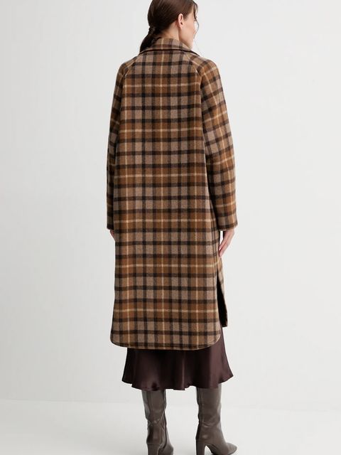 Marc O'Polo płaszcz z wełną kolor brązowy 508018371151