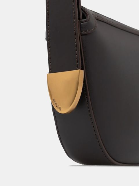 Sessun torebka skórzana kolor brązowy 25102019 - zdjęcie produktu nr 2