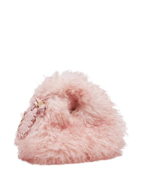 GANNI logo-plaque tote bag - Pink