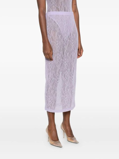 WARDROBE.NYC lace tube midi skirt - Purple