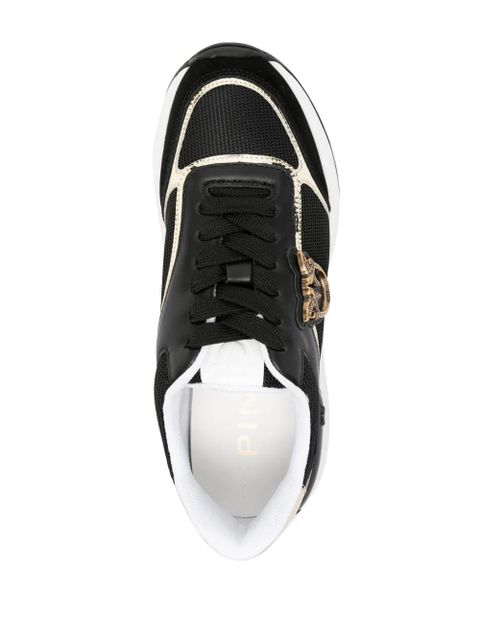 PINKO Love Birds leather sneakers - Black - zdjęcie produktu nr 2
