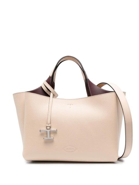Tod's logo-plaque leather tote bag - Neutrals - zdjęcie produktu nr 1