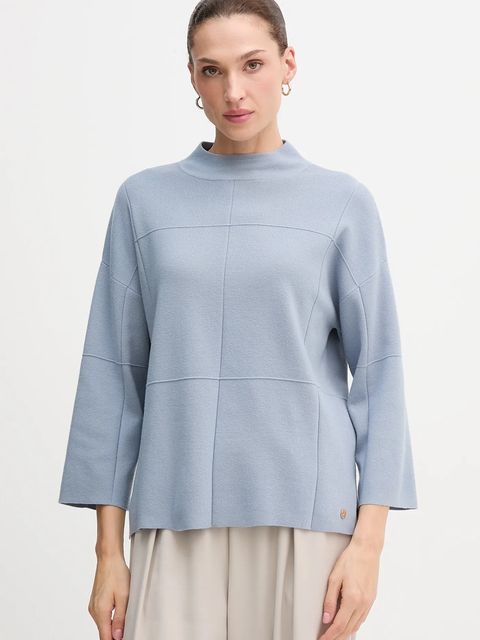 Joseph Ribkoff sweter damski kolor niebieski lekki z półgolfem 261981