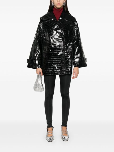 GANNI croc-embossed jacket - Black - zdjęcie produktu nr 2