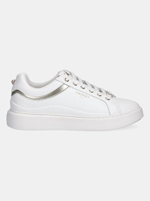 Twinset sneakersy skórzane kolor biały 252TCP020 - zdjęcie produktu nr 2