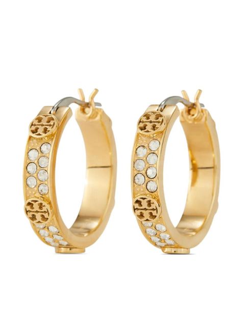 Tory Burch small Miller crystal hoop earrings - Gold - zdjęcie produktu nr 1