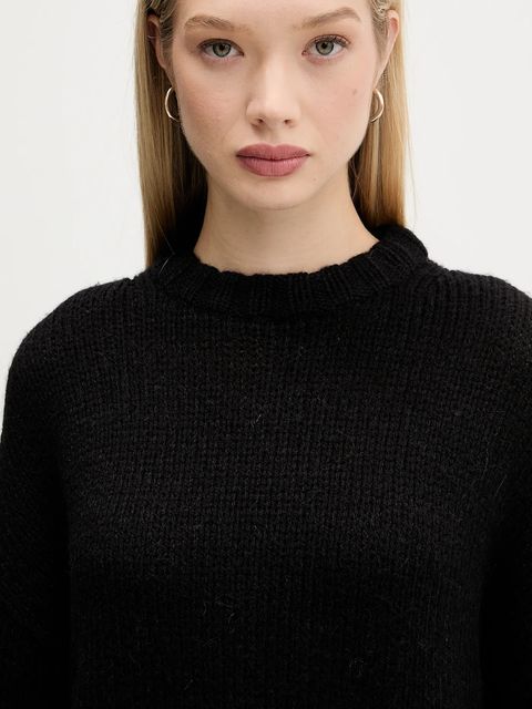 HUGO sweter z wełną damski kolor czarny 50548137