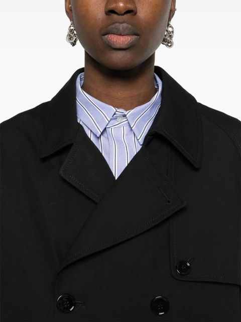 MM6 Maison Margiela double-breasted cotton cropped jacket - Black
