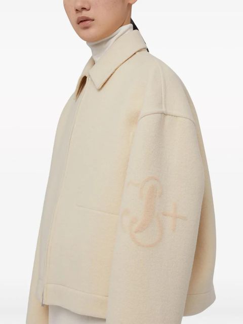 Jil Sander logo-embellished virgin-wool jacket - Neutrals