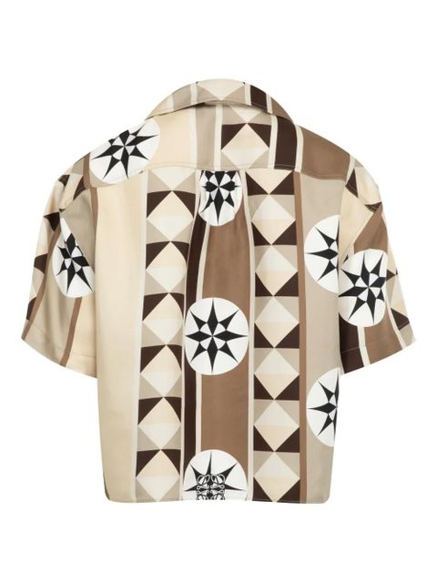 LOEWE geometric-print short-sleeve shirt - Brown - zdjęcie produktu nr 2