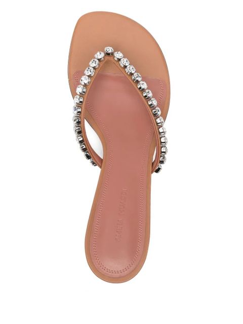 Amina Muaddi 60mm leather sandals - White