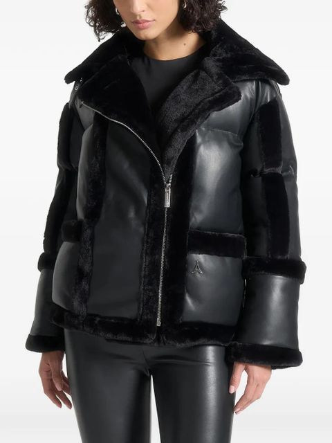 Manière De Voir Blair belt-detail biker jacket - Black - zdjęcie produktu nr 2