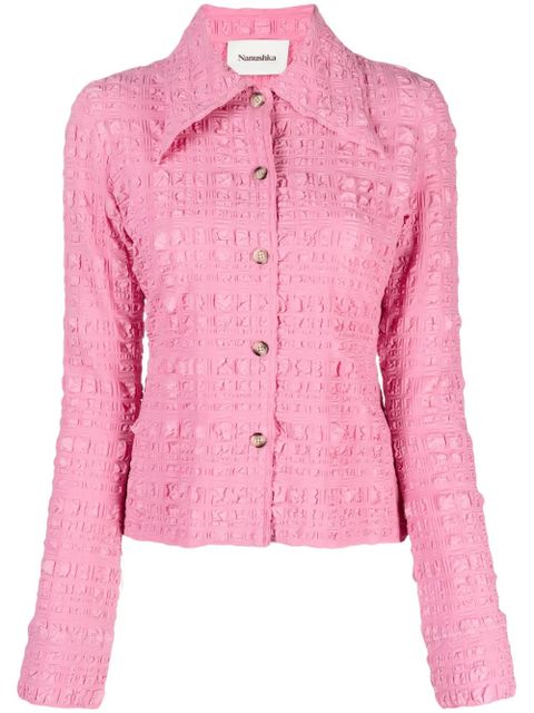Nanushka Lotte seersucker shirt - Pink - zdjęcie produktu nr 1