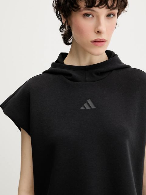adidas bluza ALL SZN damska kolor czarny z kapturem gładka JM3785