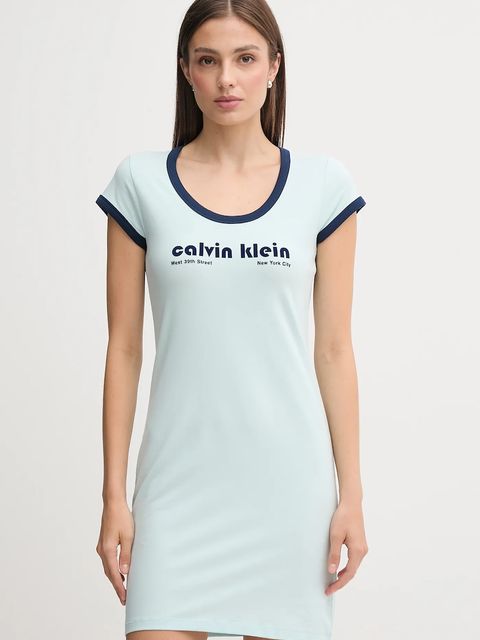 Calvin Klein Jeans sukienka kolor turkusowy mini dopasowana LV047C259G - zdjęcie produktu nr 1