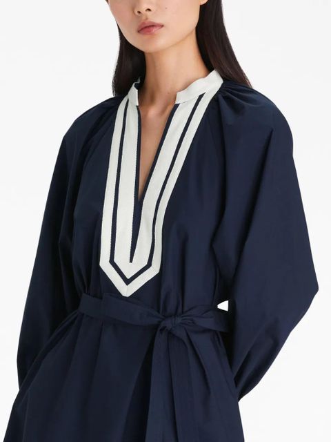 Tory Burch balloon-sleeve cotton tunic dress - Blue - zdjęcie produktu nr 2