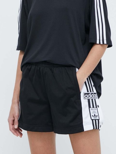 adidas Originals szorty Adibreak damskie kolor czarny z aplikacją high waist IU2518 - zdjęcie produktu nr 1