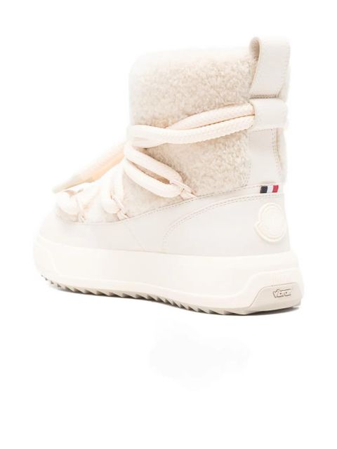 Moncler 42mm shearling lace-up snow boots - Neutrals - zdjęcie produktu nr 2